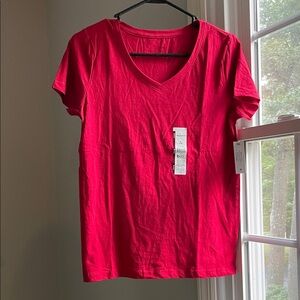NWT -Time and Tru Women's Bright Red V-Neck Tee‎ | Basic